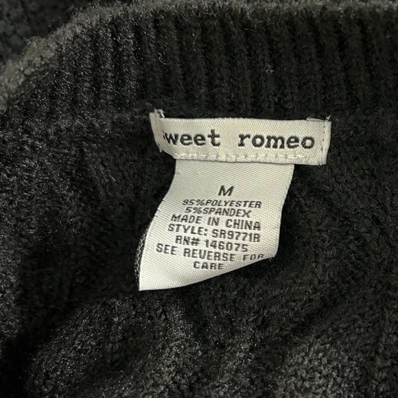 NWT SWEET ROMEO Black Crew Neck Sweater (M) - Picture 6 of 7